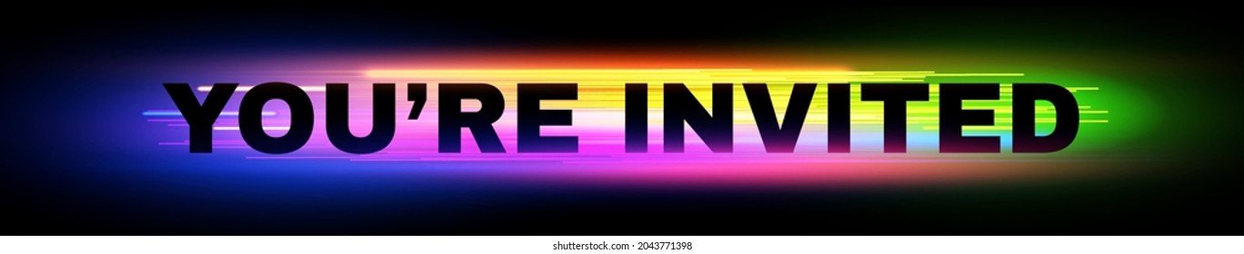 Youre Invited Liquid Color Neon Sign Stock Vector (Royalty Free ...