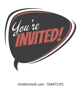 You're Invited Retro Speech Balloon