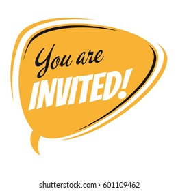 You're Invited Retro Speech Balloon