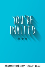 you're invited typo with shadow vector, wedding theme