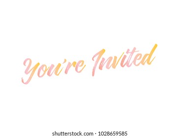 You're Invited Vector Text Background