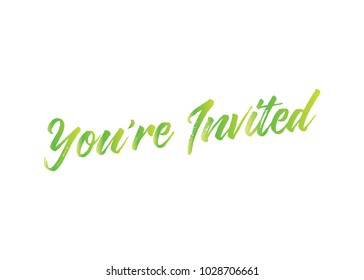 You're Invited Vector Text Background