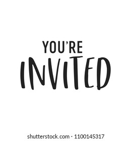 You're Invited Vector Text Background