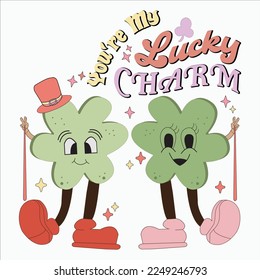 : You're My Lucky Charm, St .patrick's Clipart, Iris, Clover, Luck ,Shamrocks, Green, Clover Sublimation, Beer,