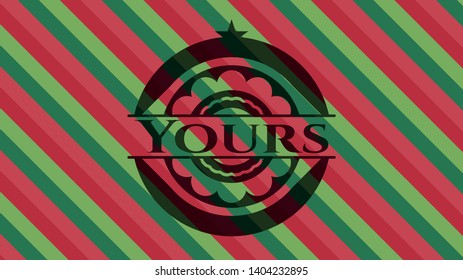 Yours christmas emblem background. Vector Illustration. Detailed.