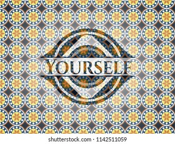 Yourself arabesque emblem. arabic decoration.