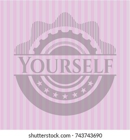 Yourself badge with pink background