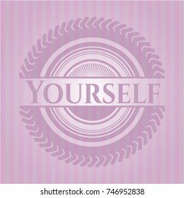 Yourself badge with pink background