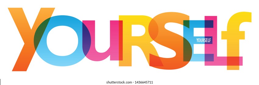 YOURSELF colorful vector concept word typography