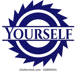 Yourself emblem with jean texture