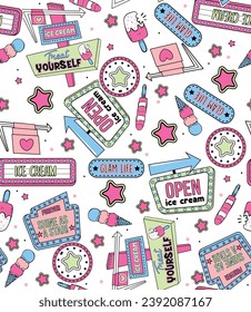 yourself girl glam life cute pattern