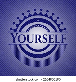 Yourself with jean texture. Vector Illustration. Detailed. 