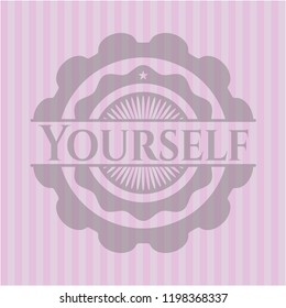 Yourself retro style pink emblem