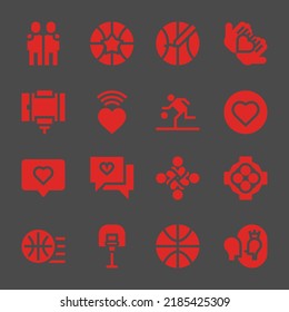 yourself web icons. Hugging and Basketball, Love and Love symbol, vector signs