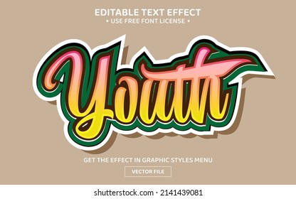 Youth 3D editable text effect template