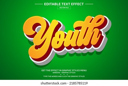 Youth 3D editable text effect template