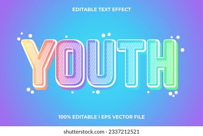 youth 3d editable text effect, template with 3d style use for logo and business brand