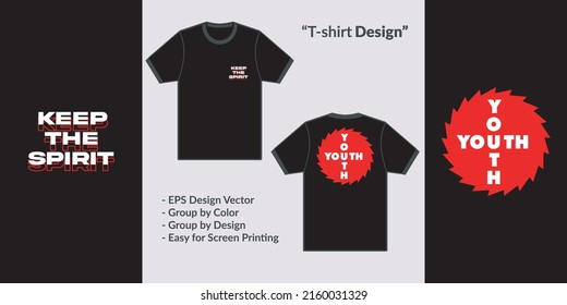 Youth circle red theme design typography style for t-shirt, hoodie, jacket, merchandise, and other screen printing