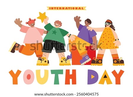 Youth Concept With Flat Characters