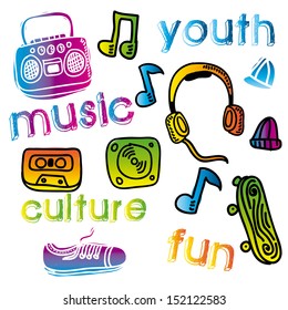 youth culture design over white background vector illustration  