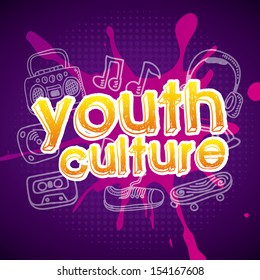 youth culture over purple background vector illustration