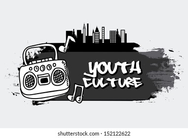 youth culture over white background vector illustration