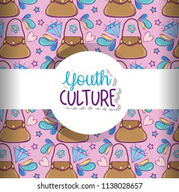 Youth culture pattern background