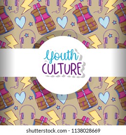 Youth culture pattern background