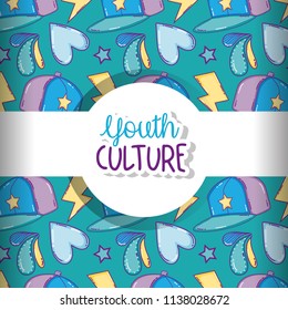 Youth culture pattern background