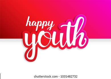 Youth Day. 12 August. Happy Youth Day. International Youth Day. Day of Youth. Red Design.