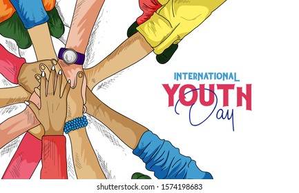 Youth Day for banner, brochure, flyer, greeting, invitation card - Shutterstock ID 1574198683