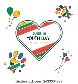 Youth Day Celebration in South Africa – June 16 Heart-Shaped Design with Balloons