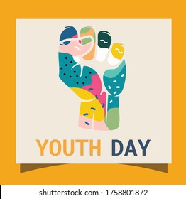youth day doodle throughout the world premium vector colorfull