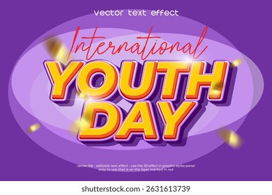 Plantilla de efecto de texto editable del día de la juventud
