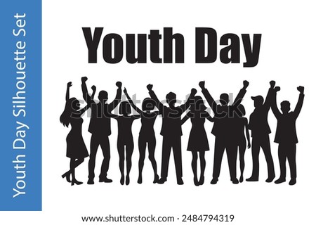 Youth Day Icon Set with editable vector outline. 
