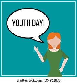 Youth Day illustration Over color background