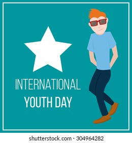 Youth Day illustration Over color background