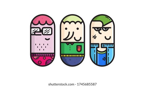 Youth day illustration vector characters. Cartoon illustration of youth day