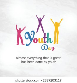 Youth Day, International Day, Colorful Logo Vector Template 