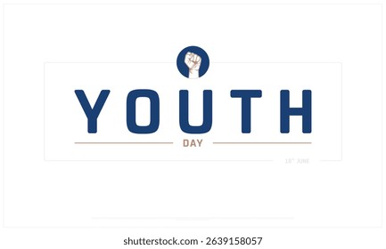 Youth Day on white background, Typographic Design of Youth Day, Vector Design of Youth Day, Youth Day Design