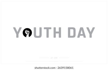 Youth Day on white background, Typographic Design of Youth Day, Vector Design of Youth Day, Youth Day Design
