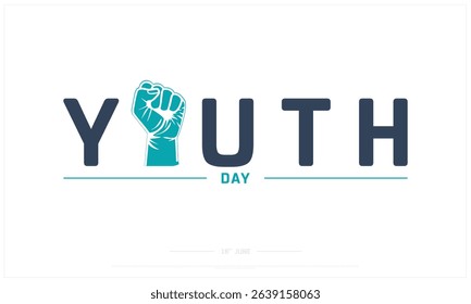 Youth Day on white background, Typographic Design of Youth Day, Vector Design of Youth Day, Youth Day Design