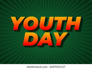 Youth day. Playful and vibrant text style for dynamic poster or banner design