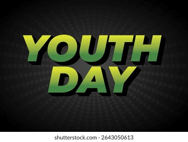Dia da Juventude. Estilo de texto lúdico e vibrante para design dinâmico de cartaz ou banner