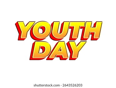Youth day. Playful and vibrant text style for dynamic poster or banner design