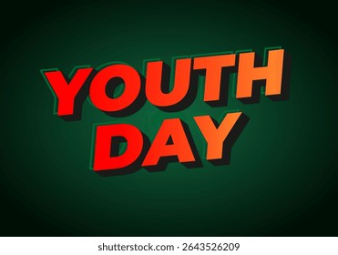 Dia da Juventude. Estilo de texto lúdico e vibrante para design dinâmico de cartaz ou banner
