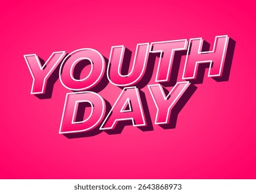 Dia da Juventude. Estilo de texto lúdico e vibrante para design dinâmico de cartaz ou banner