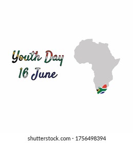 youth day south africa 16 june celebration. vector map south africa illustration.illustration logo youth day south africa. EPS10