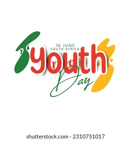 Youth Day South Africa 16 june with south african flag background, illustration for youth celebration.