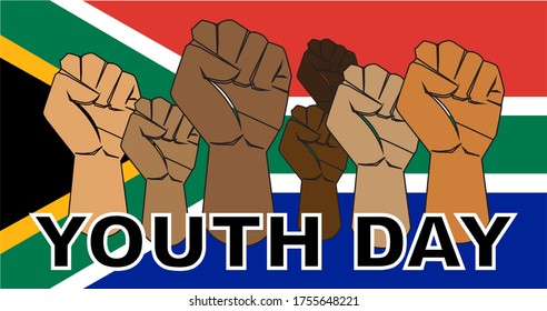 Youth day south africa  Hand Drawn Sketch Vector illustration.